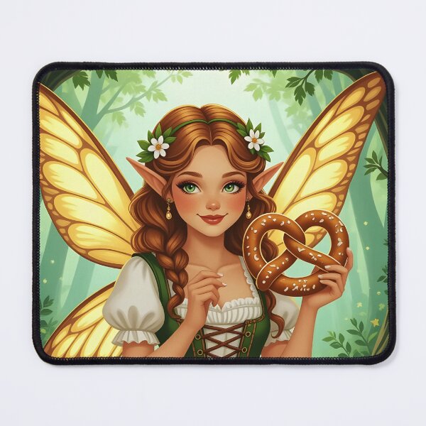 Item preview, Pretzel Fae in the Enchanted Forest – Bavarian Butterfly Fairy designed and sold by EmeraldeaArt.