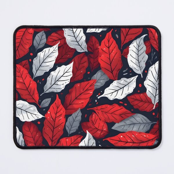 Item preview, Festive Christmas Leaf Print Joyeux Noel Holiday Foliage Red and Silver designed and sold by LeafPrints.
