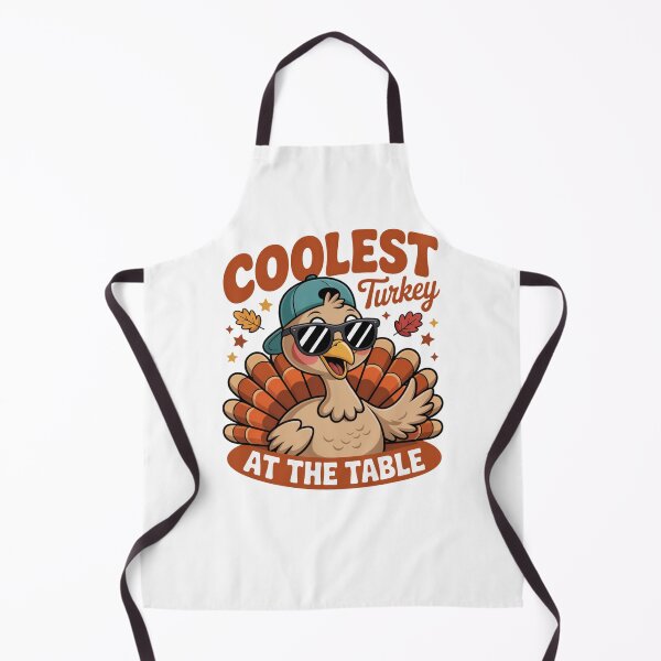 Item preview, Coolest Turkey At The Table Funny Thanksgiving design with a turkey wearing sunglasses designed and sold by Gogetgiggles.
