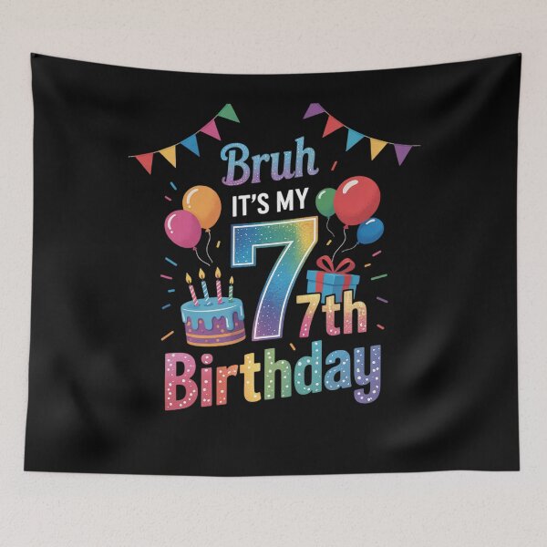 Item preview, Bruh It's My 7th Birthday 7 Years Old Decoration Boy Girl  designed and sold by KonstanKoraner.
