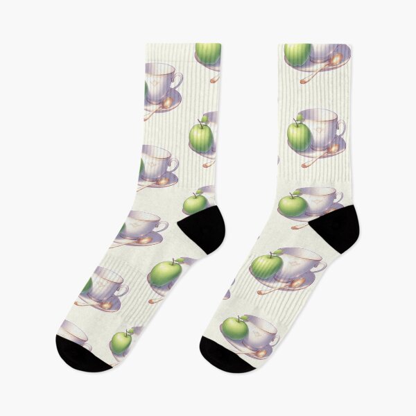 Item preview, Golden Tea Time with Apple – Soft Anime-Inspired Illustration designed and sold by Sugar Wisdom .