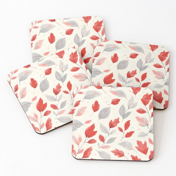 Item preview, Festive Christmas Leaf Print Joyful Holiday Pattern Red and Silver designed and sold by LeafPrints.