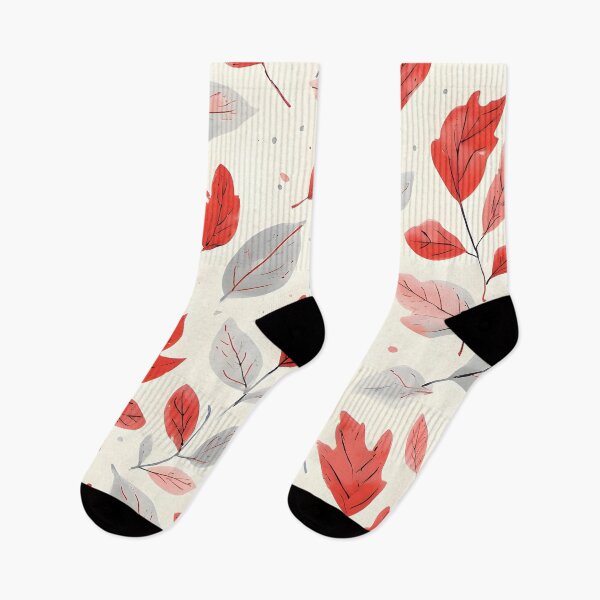 Item preview, Festive Christmas Leaf Print Joyful Holiday Pattern Red and Silver designed and sold by LeafPrints.