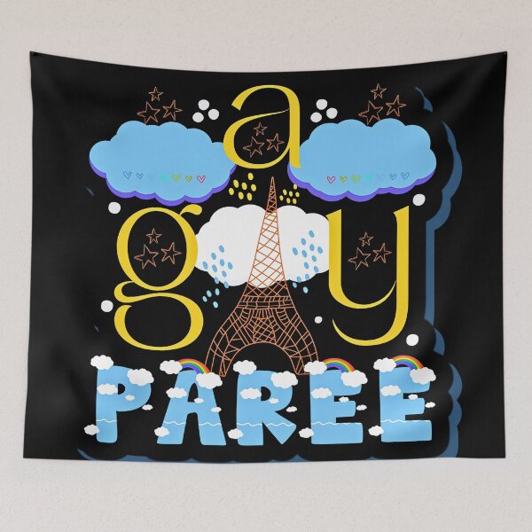 Item preview, Paris Gay Paree Colorful Pride French Pun designed and sold by Renata Illustrata.