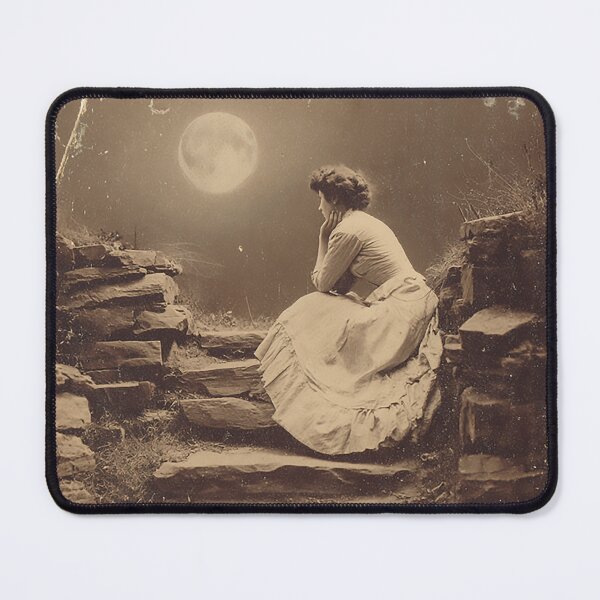 Item preview, Antique Moonlit Woman on Stone Steps designed and sold by SpecInkStudio.