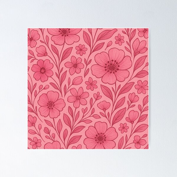 Item preview, Pink Floral Garden Pattern – Delicate Flower Design designed and sold by imperiumpublicitario .