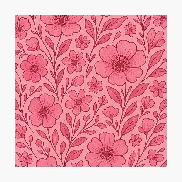 Item preview, Pink Floral Garden Pattern – Delicate Flower Design designed and sold by imperiumpublicitario .