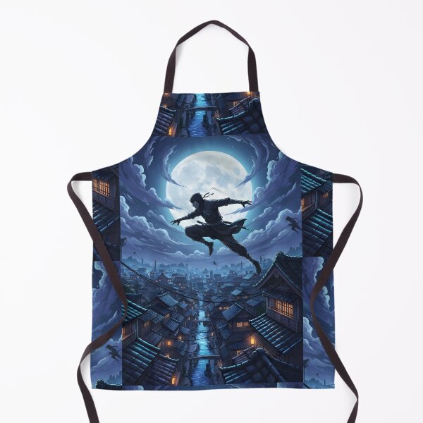 Item preview, Ninja leaping across rooftops under Moonlight. designed and sold by alllyxispace.