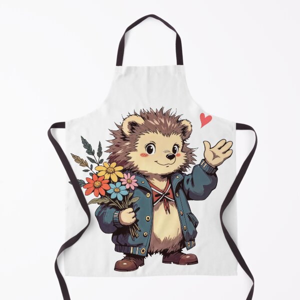 Item preview, Hedgehog with Flowers in Blue Jacket designed and sold by Ardezart.