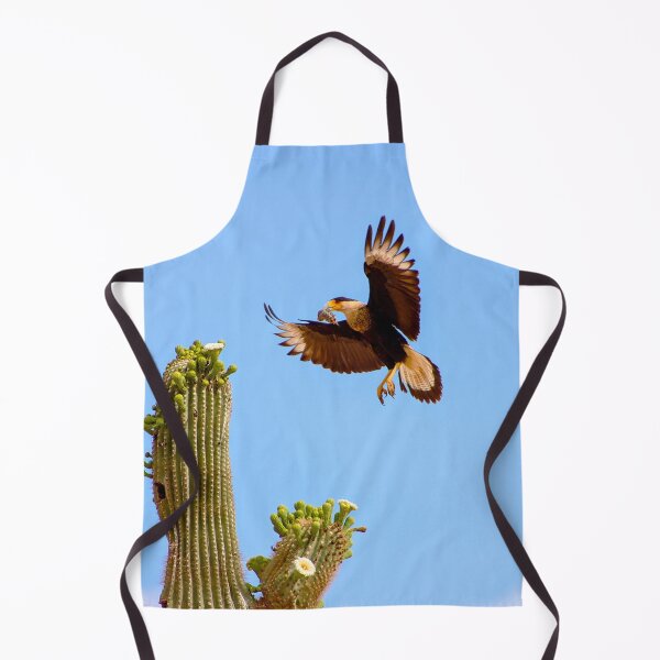 Item preview, Crested Caracara Bird In Flight And Saguaro Cactus designed and sold by simonjayphotos.