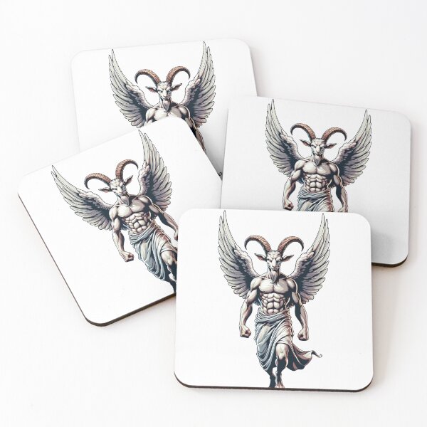 Item preview, Celestial Baphomet Angel | Dark Fantasy Goat Head with White Wings designed and sold by Colorful-Garden.