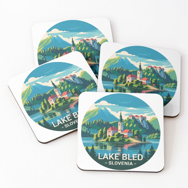 Item preview, Lake Bled Slovenia – Vintage Travel Poster with Mountains and Castle designed and sold by pod24.