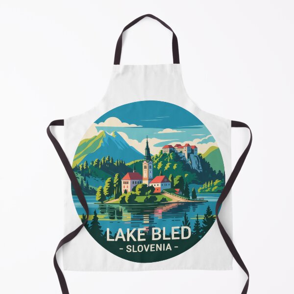 Item preview, Lake Bled Slovenia – Vintage Travel Poster with Mountains and Castle designed and sold by pod24.