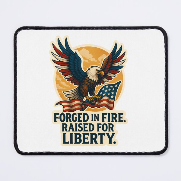 Item preview, 250th Anniversary of the USA - Forged in Fire. Raised for Liberty – American Eagle Sticker designed and sold by Collins Design.