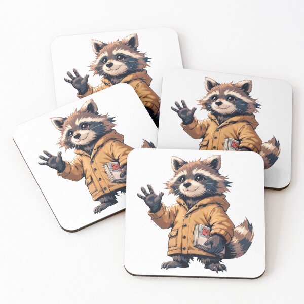 Item preview, Smiling Raccoon in Brown Jacket designed and sold by Ardezart.