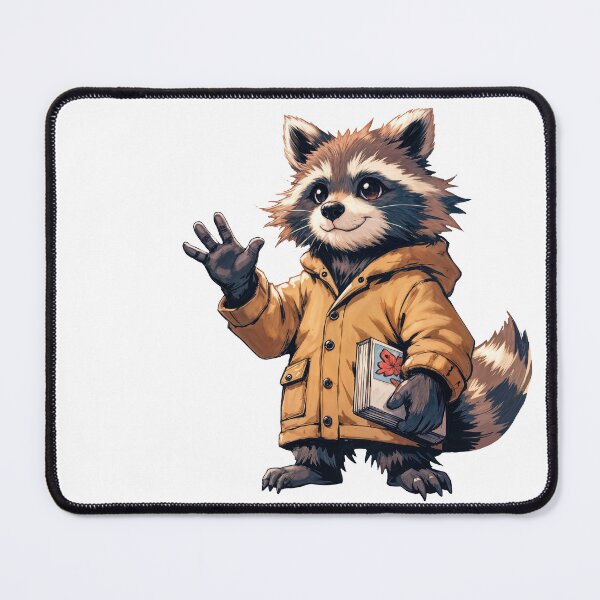 Item preview, Smiling Raccoon in Brown Jacket designed and sold by Ardezart.