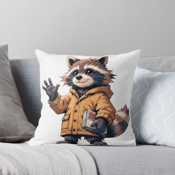 Item preview, Smiling Raccoon in Brown Jacket designed and sold by Ardezart.