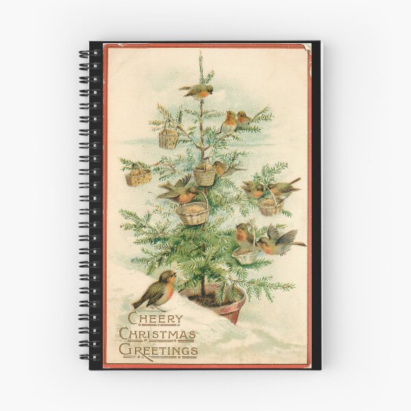 Item preview, "Cheery Christmas Greeting" with Robins and Christmas Tree Vintage Christmas Postcard  (1902) designed and sold by Douglas E. Welch Design and Photography.
