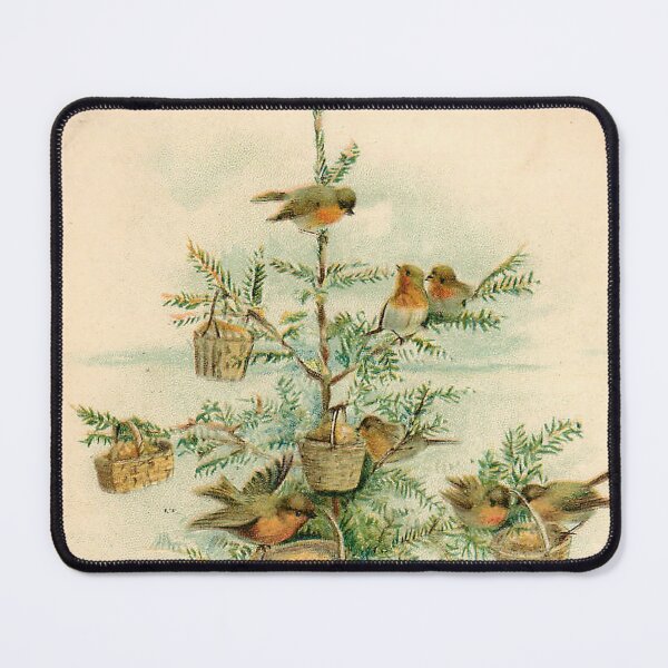 Item preview, "Cheery Christmas Greeting" with Robins and Christmas Tree Vintage Christmas Postcard  (1902) designed and sold by Douglas E. Welch Design and Photography.