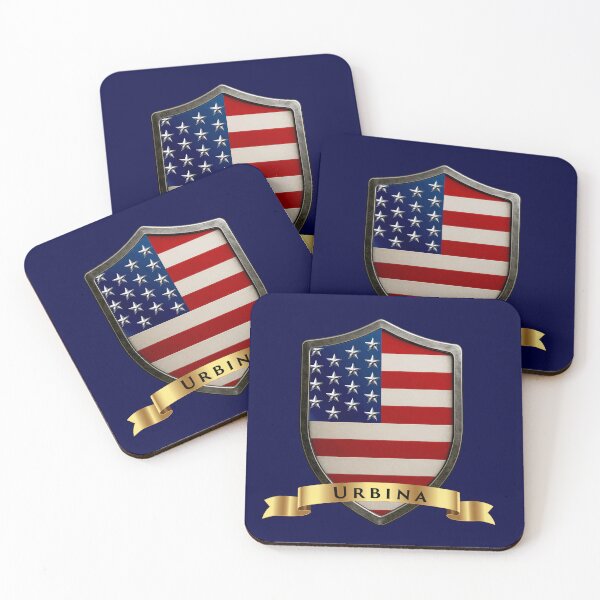 Item preview, Urbina Family USA Shield, Stars & Stripes Pride Crest designed and sold by Highlandkings.