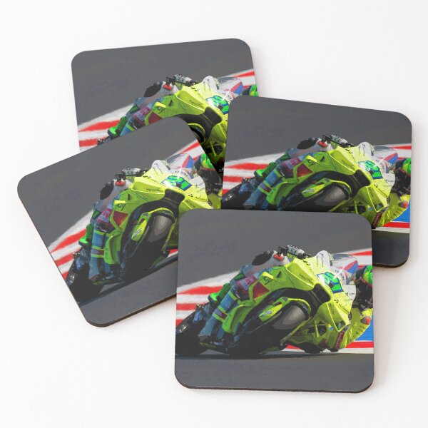 Item preview, Franco Morbidelli racing in the corners on his 2025 MotoGP motorcycle abstract designed and sold by Rodissimus1984.