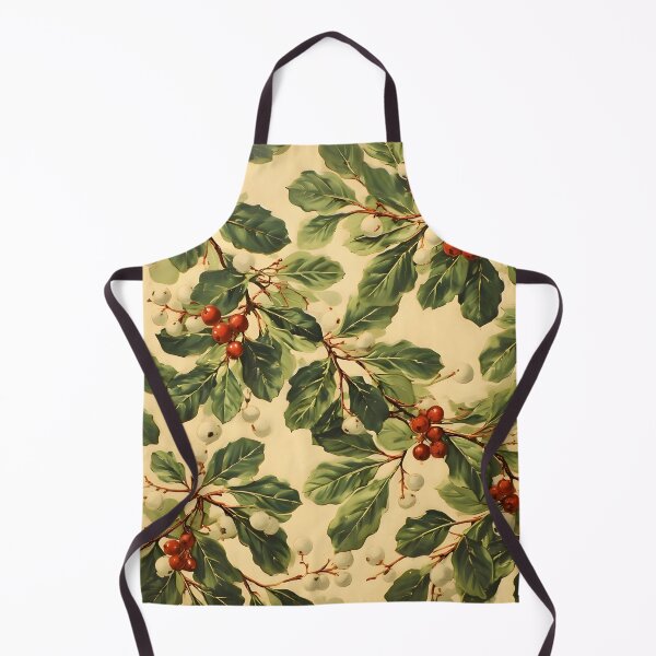 Item preview, Vintage Christmas Mistletoe Joyful Holiday Leaves Italian Kitchen designed and sold by LeafPrints.