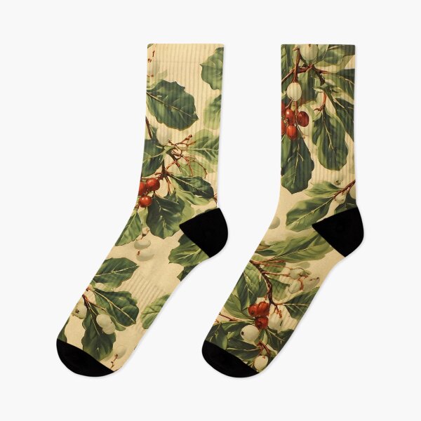 Item preview, Vintage Christmas Mistletoe Joyful Holiday Leaves Italian Kitchen designed and sold by LeafPrints.
