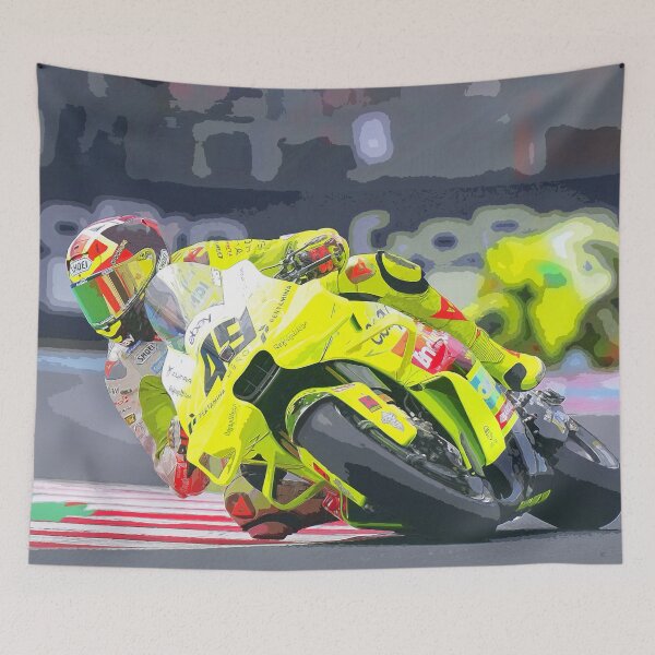 Item preview, Fabio Di Giannantonio racing in the corners on his 2025 MotoGP motorcycle watercolor designed and sold by Rodissimus1984.