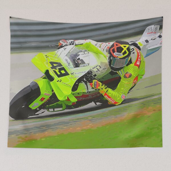 Item preview, Fabio Di Giannantonio racing in the corners on his 2025 MotoGP motorcycle 2 watercolor designed and sold by Rodissimus1984.
