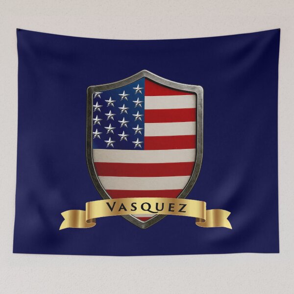 Item preview, Vasquez Family USA Shield, Stars & Stripes Pride Crest designed and sold by Highlandkings.