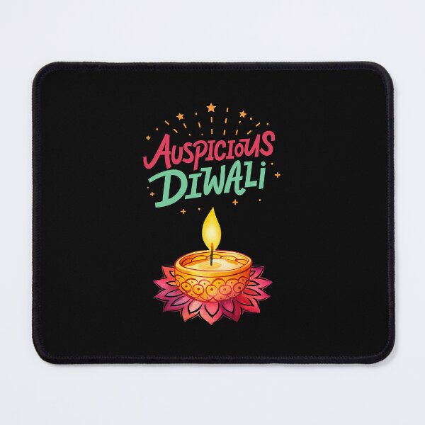 Item preview,  Auspicious Shub Dipaavali , Happy Diwali ver 1b| Festival of Lights | Indian Deepavali Celebration with Diyas, Rangoli & Lord Ganesha | Hindu Festival Art & Gifts|yoga designed and sold by CosmicNook1.
