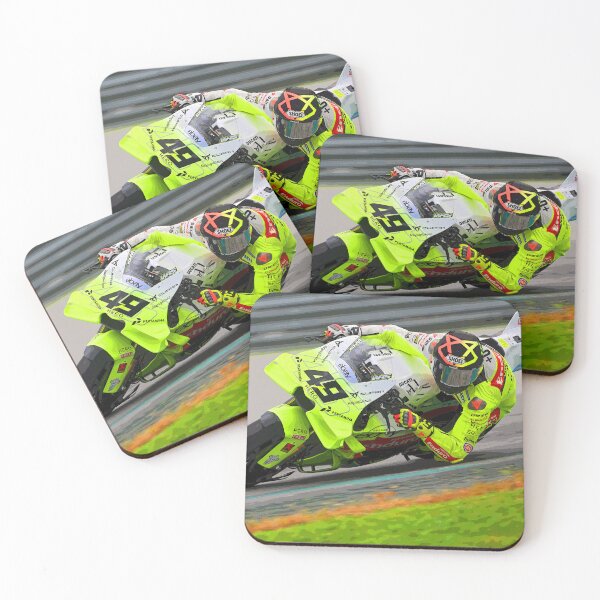 Item preview, Fabio Di Giannantonio racing in the corners on his 2025 MotoGP motorcycle 2 abstract designed and sold by Rodissimus1984.