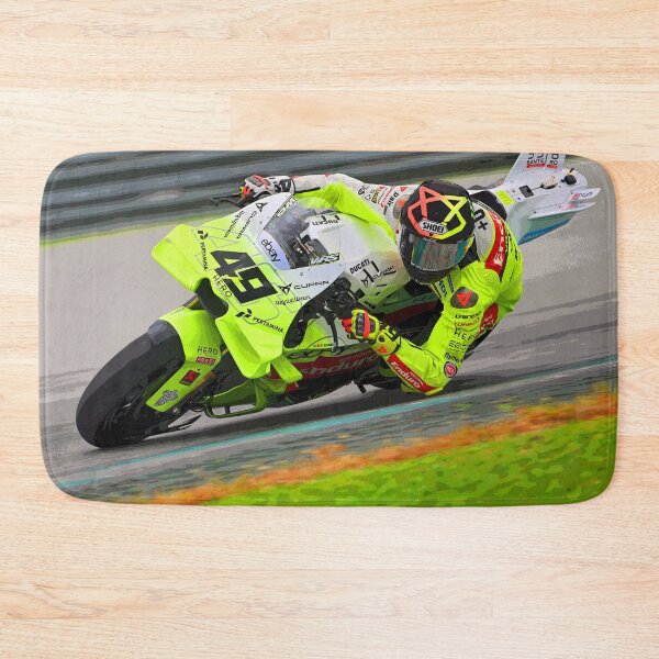 Item preview, Fabio Di Giannantonio racing in the corners on his 2025 MotoGP motorcycle 2 abstract designed and sold by Rodissimus1984.