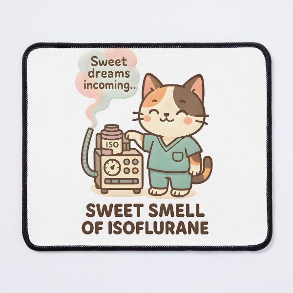 Item preview, That Sweet Smell of Isoflurane – Cute Vet Anesthesiologist Cat Design designed and sold by Bettybee00.