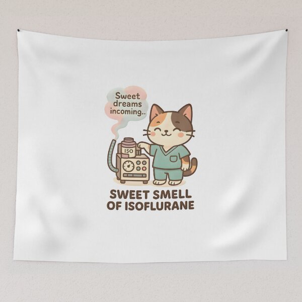 Item preview, That Sweet Smell of Isoflurane – Cute Vet Anesthesiologist Cat Design designed and sold by Bettybee00.