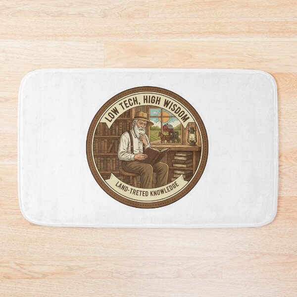 Item preview, Low Tech, High Wisdom - Land-Treted Knowledge - Funny Amish Librarian designed and sold by RedDelaney.
