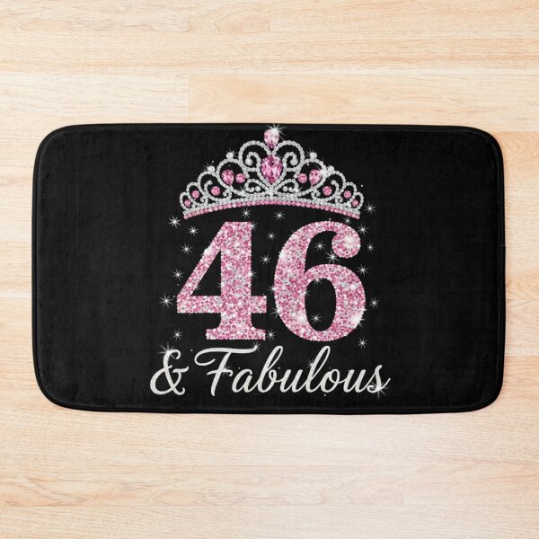 Item preview, Women’s 46 and Fabulous | 46th Birthday Crown Design | Elegant Pink Gold Celebration Gift | 46th Birthday designed and sold by svarupa.