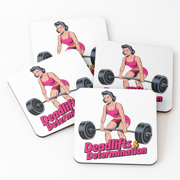 Item preview, Deadlifts & Determination – Funny Women’s Fitness Design designed and sold by CrunchyGoats.