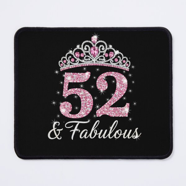 Item preview, Women’s 52 and Fabulous | 52nd Birthday Crown Design | Elegant Pink Gold Celebration Gift | 52nd Birthday designed and sold by svarupa.