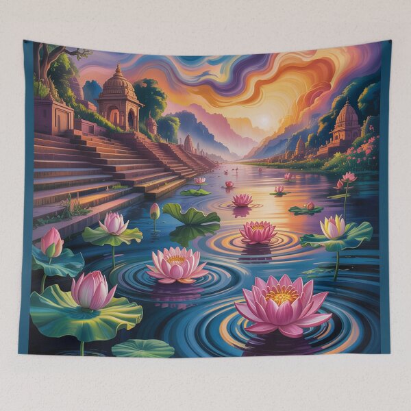 Item preview, mystical landscape,Ganges River. designed and sold by Lilashakti ⭐️ ⭐️ ⭐️ ⭐️ ⭐️.