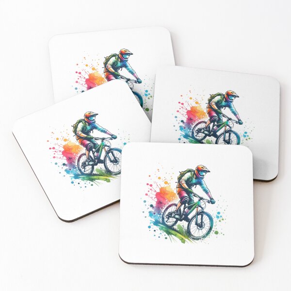 Item preview, Extreme Mountain Biking Watercolor Splash | Downhill MTB Action designed and sold by Colorful-Garden.