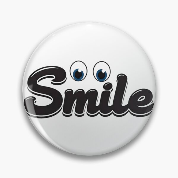 Item preview, Playful “Smile” Typography Logo with Cheerful Eyes in Minimalist Black and White Design designed and sold by PixelVibe782.