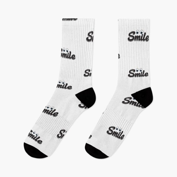 Item preview, Playful “Smile” Typography Logo with Cheerful Eyes in Minimalist Black and White Design designed and sold by PixelVibe782.