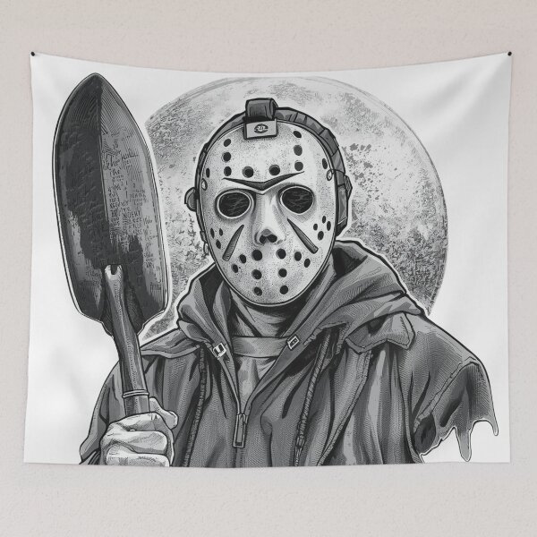 Item preview, Moonlight Grave Digger – Spooky Horror Mask Art designed and sold by snoezelstudio.