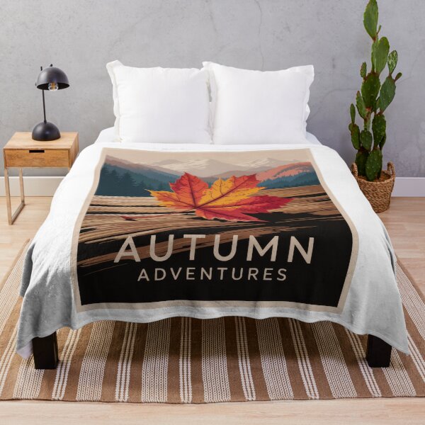 Item preview, Autumn Adventures – Fall Leaf Vintage Poster with Mountain Landscape designed and sold by pod24.