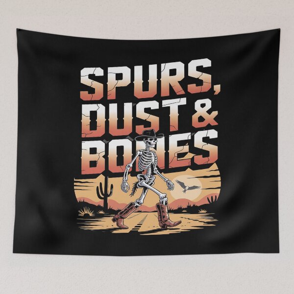 Item preview, skeleton cowboy - western skeleton - cowboy skull - ghost cowboy - spooky cowboy - undead outlaw - dark western - cowboy bones - western gothic - skull illustration - desert bones - haunted saloon designed and sold by JansenGS.
