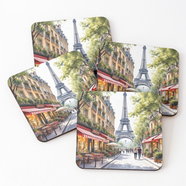 Item preview, Parisian street near the Eiffel Tower designed and sold by jefboutique6150.