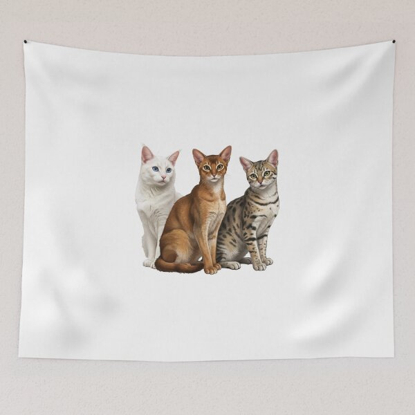 Item preview, Dear Friends, Merry Christmas, Turkish Van, Abyssinian, American Shorthair Cat designed and sold by chipmuckdesignn.