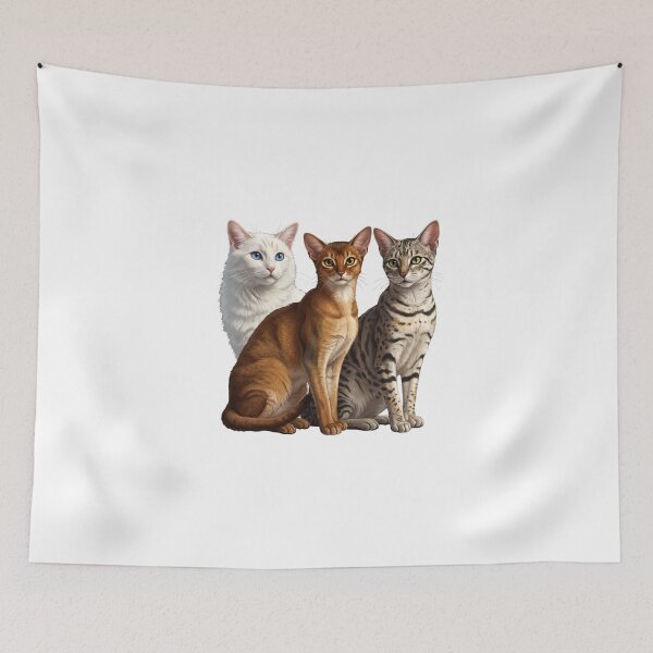 Item preview, Dear Friends, Merry Christmas, Turkish Van, Abyssinian, American Shorthair Cat designed and sold by chipmuckdesignn.
