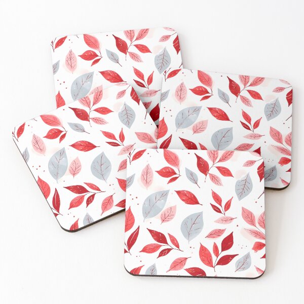 Item preview, Cheeful Christmas Leaf Print Cute Holiday Pattern Red and White designed and sold by LeafPrints.